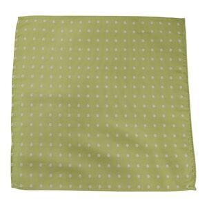 ALLURE MEN'S MULTI-DOT POCKET SQUARE LIME/ WHITE.